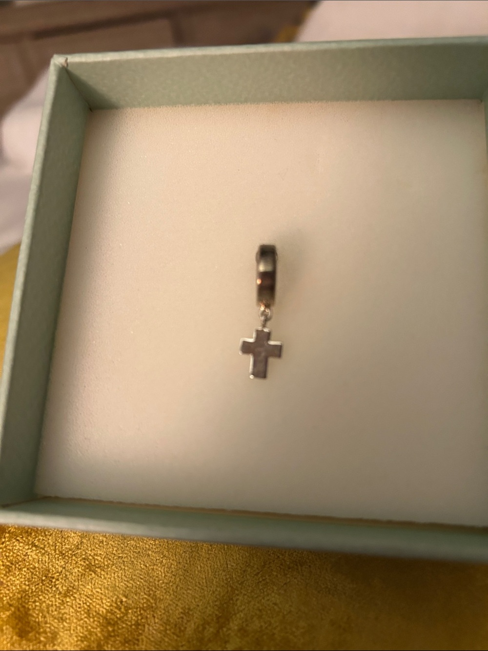 Sterling Silver Cross Dangle Charm - Women Jewelry